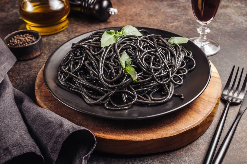Wednesday Party Theme Ideas: black pasta