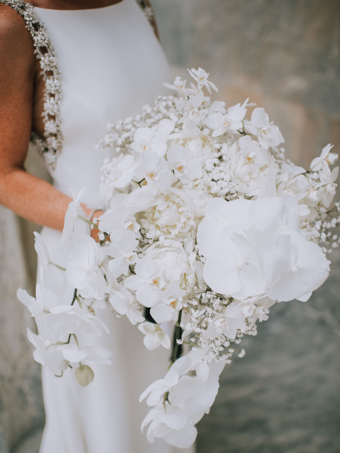 Bouquet with orchids and baby's breath