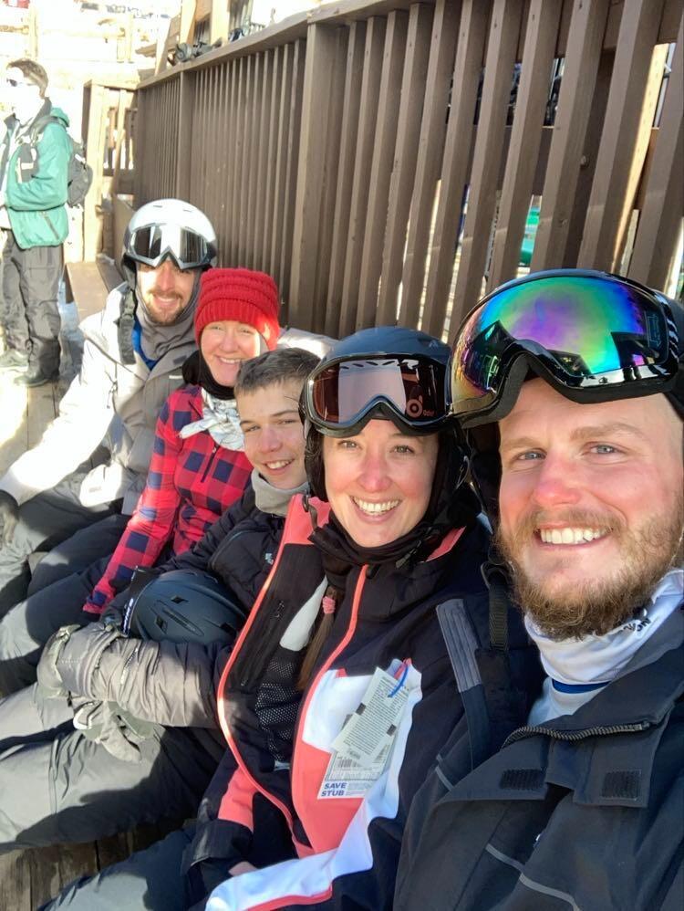 Caleb's first ski trip.