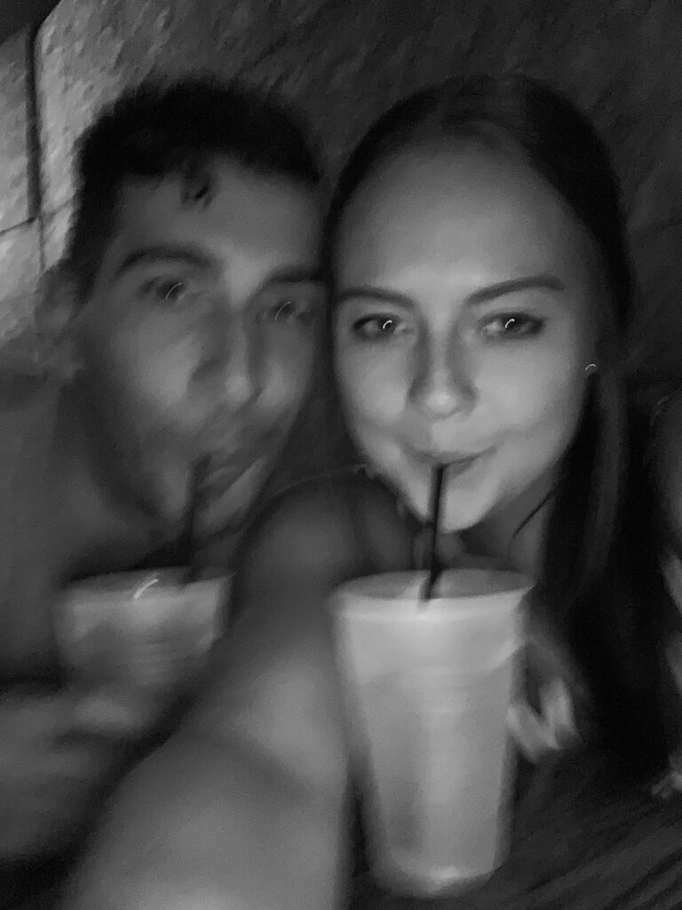 First night out together. The picture is just as blurry as the night!