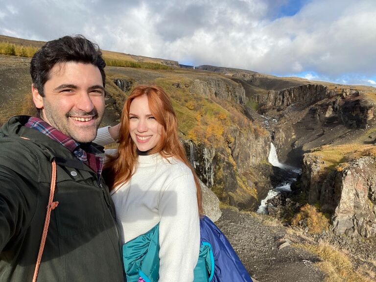 We traveled to Iceland to start a life of adventures together-- the heights of Hengifoss were as dizzying as the Northern Lights were mesmerizing! Magic was in the air then as it is now.