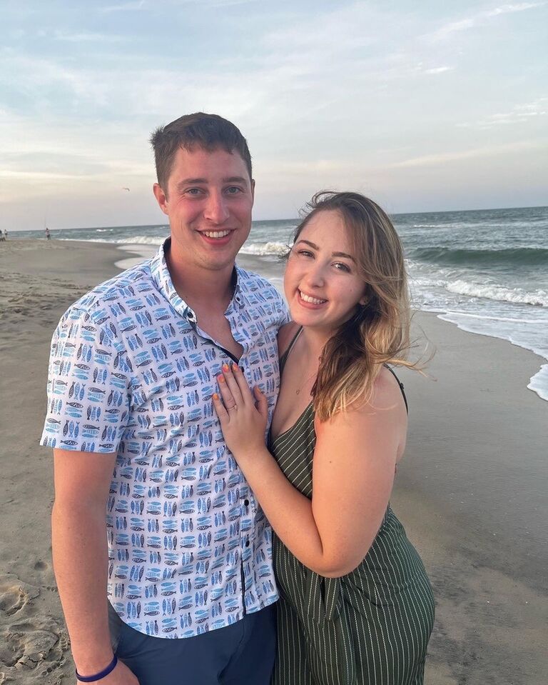 Picture on the beach right after the proposal.