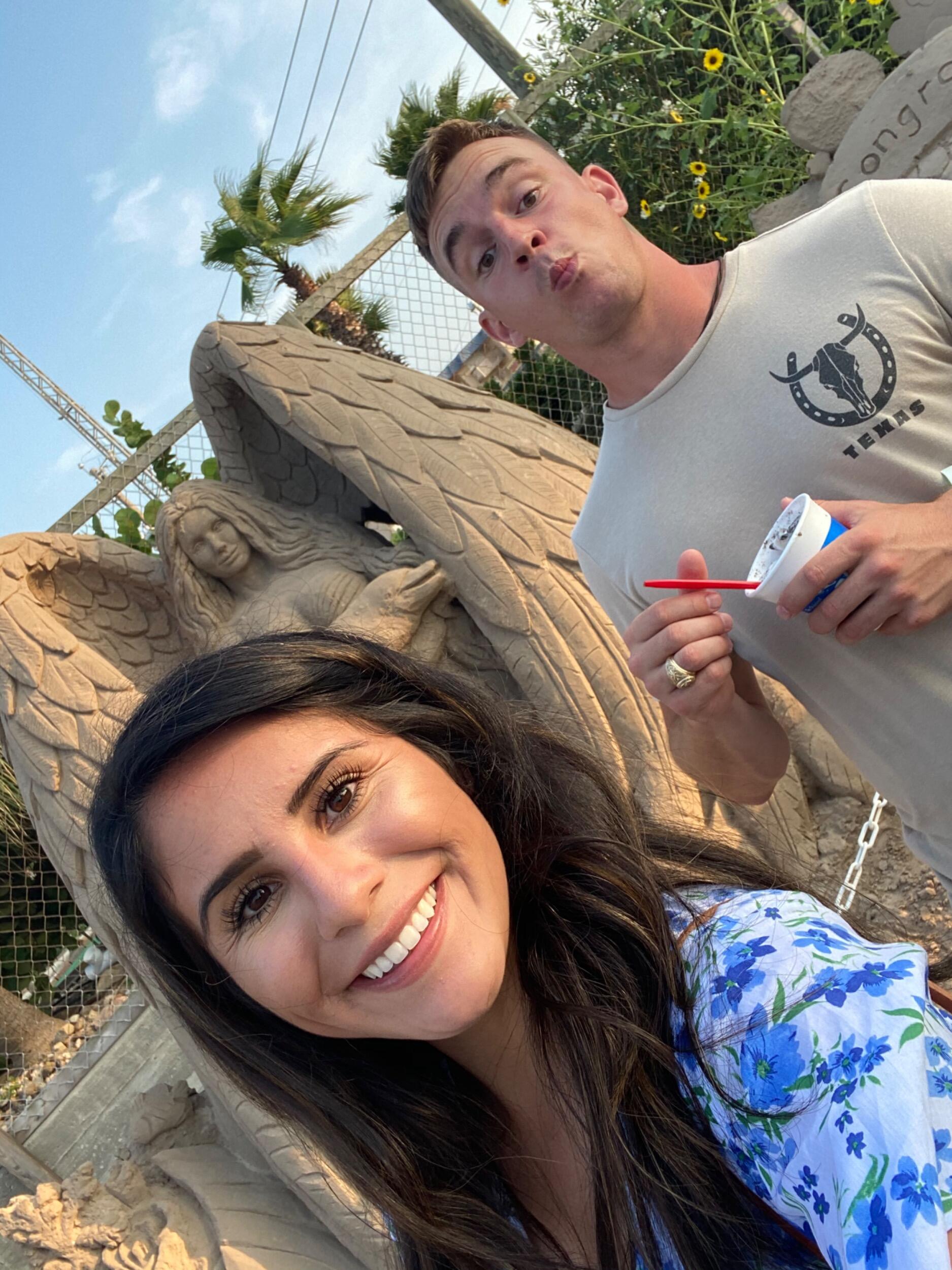 Gabby’s dad was always a huge fan of Wyatt and invited him on a family trip to the beach. Wyatt will always joke it was her dad who invited him, not her. 