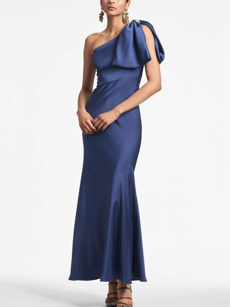 Petite Wedding Guest Dresses // Black Tie Dress Satin Gown