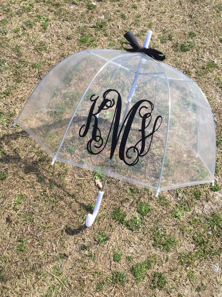 umbrelă monogramă clară pentru cuplu