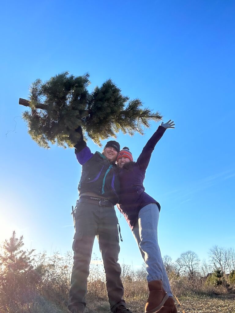 Our first time making our own holiday traditions! Cutting down our first Christmas tree