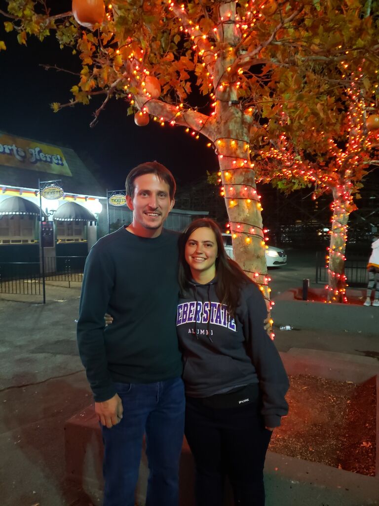 Our first trip to Lagoon and also our first picture!