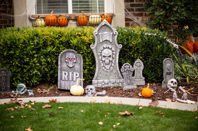 Halloween decoration tombstones