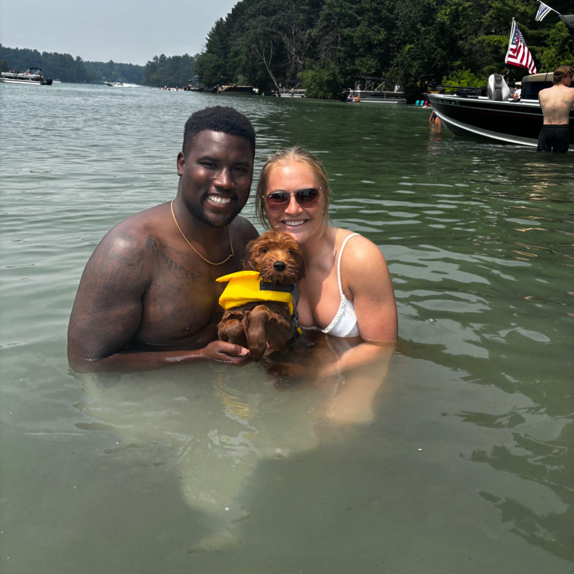 Wits first time swimming and he did a great job. Straight natural!