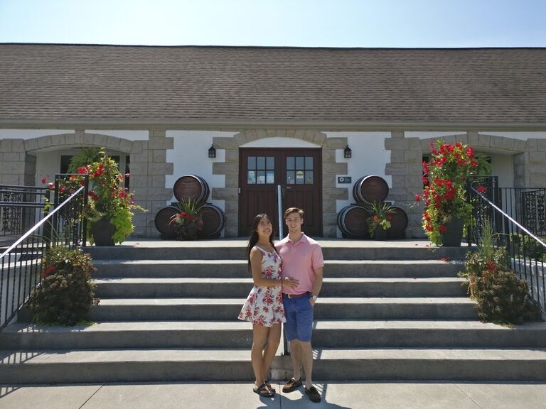 We had visited Pelee Island Winery over the years for dates, not realizing that years later we would be getting married there. 
(Fun fact: Mike used to work here as a bottle boy)