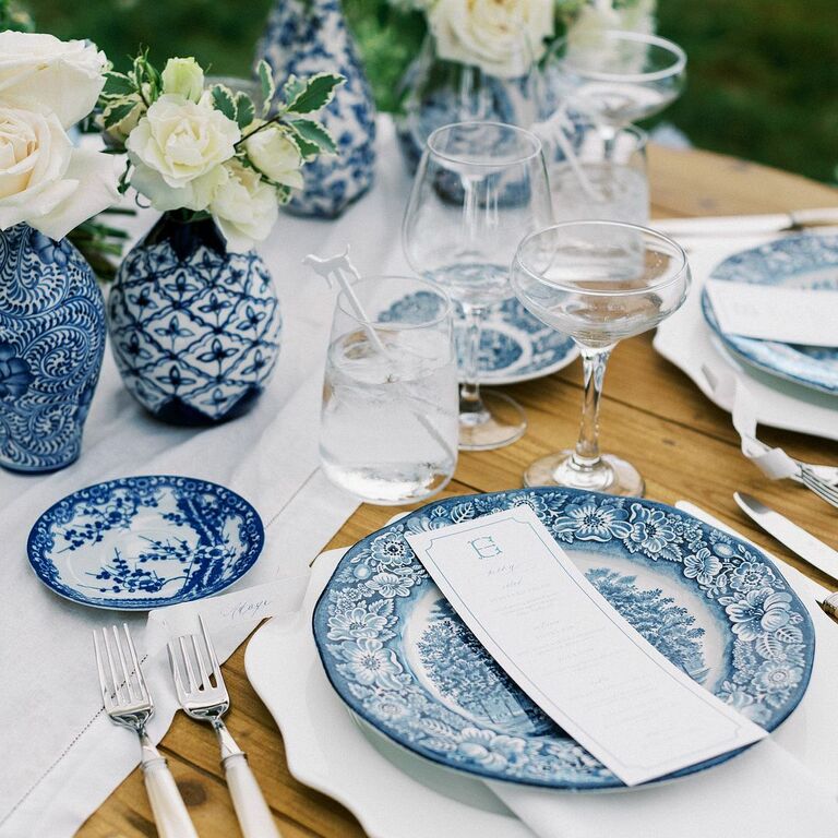 Fall In Love Bridal Shower, Fall Wedding Decor, Dusty Blue, Fall...