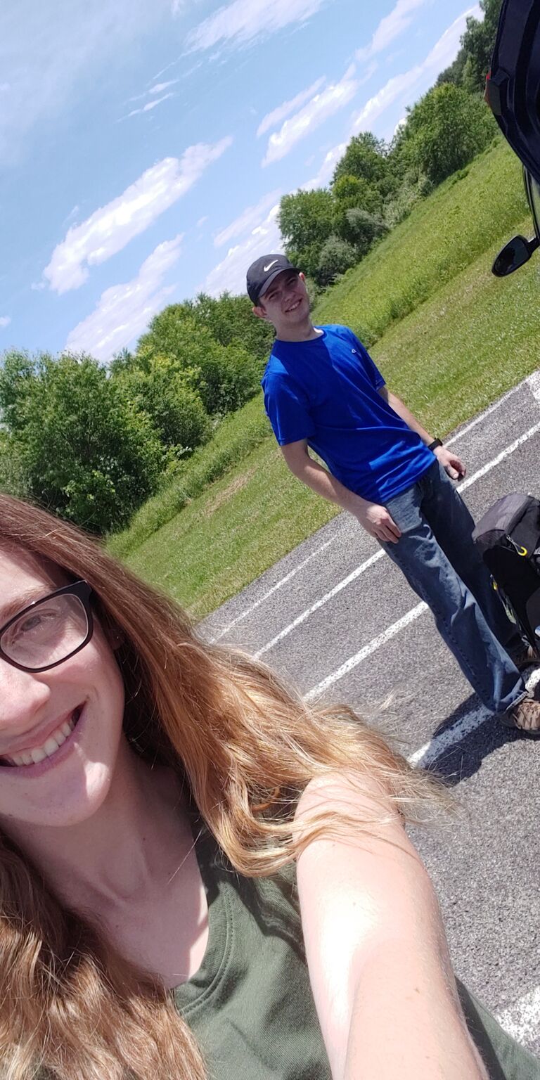 First picture together right before our first backpacking trip at Zaleski. Even though we met on April 4th, 2021, it wasn't until late May we really started hanging out. We started dating a week later. Right after this picture was taken 4 miles into the trail Hailey fell on the trail and scraped her knee and scared Bobby. She also forgot her rain fly in the car. Of course, it was raining that night and we had to share a hammock together. Bobby also got bit by a tick when we got off trail.