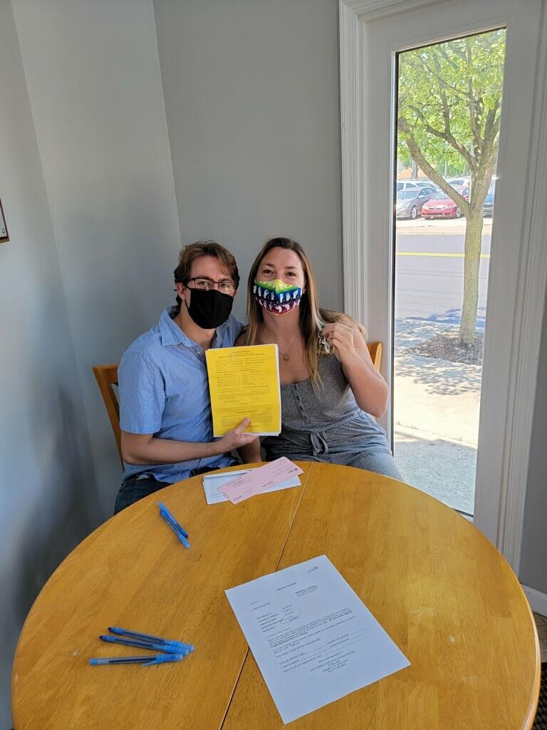 Signing the contracts!