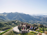 A wedding ceremony in the mountains near Los Angeles, CA