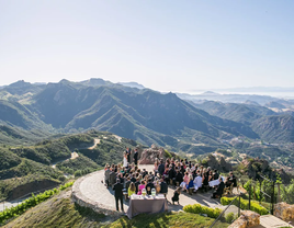 A wedding ceremony in the mountains near Los Angeles, CA