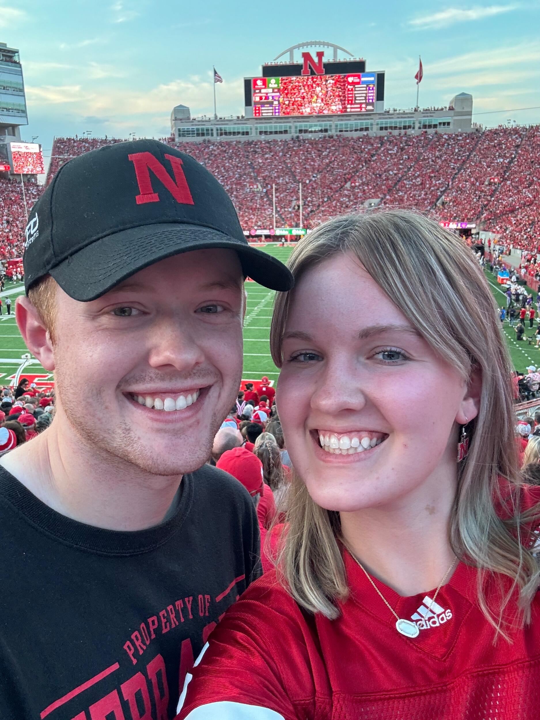 Our First Husker Game by Ourselves
