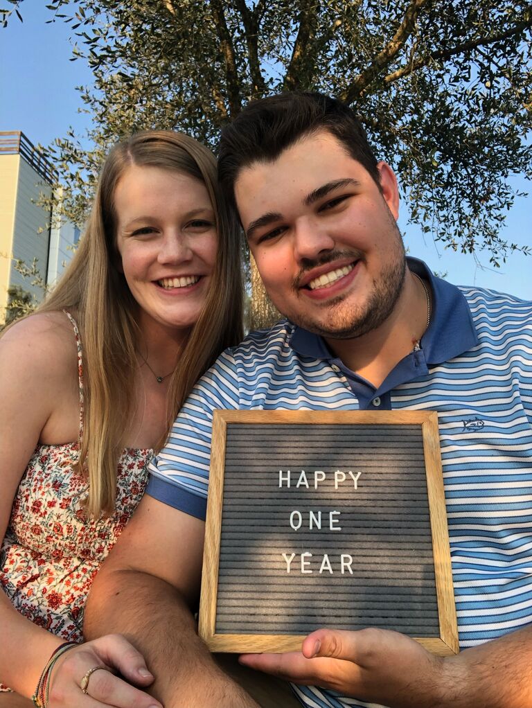 One year anniversary! Andrew planned a special picnic - Little did we know here that we would be getting engaged at this same spot two years later!