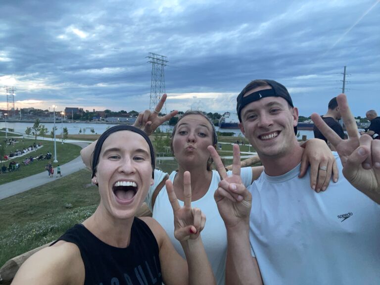 The three amigo's! Claire, Jillian and Aaron all ready to watch the Toledo Fireworks! 