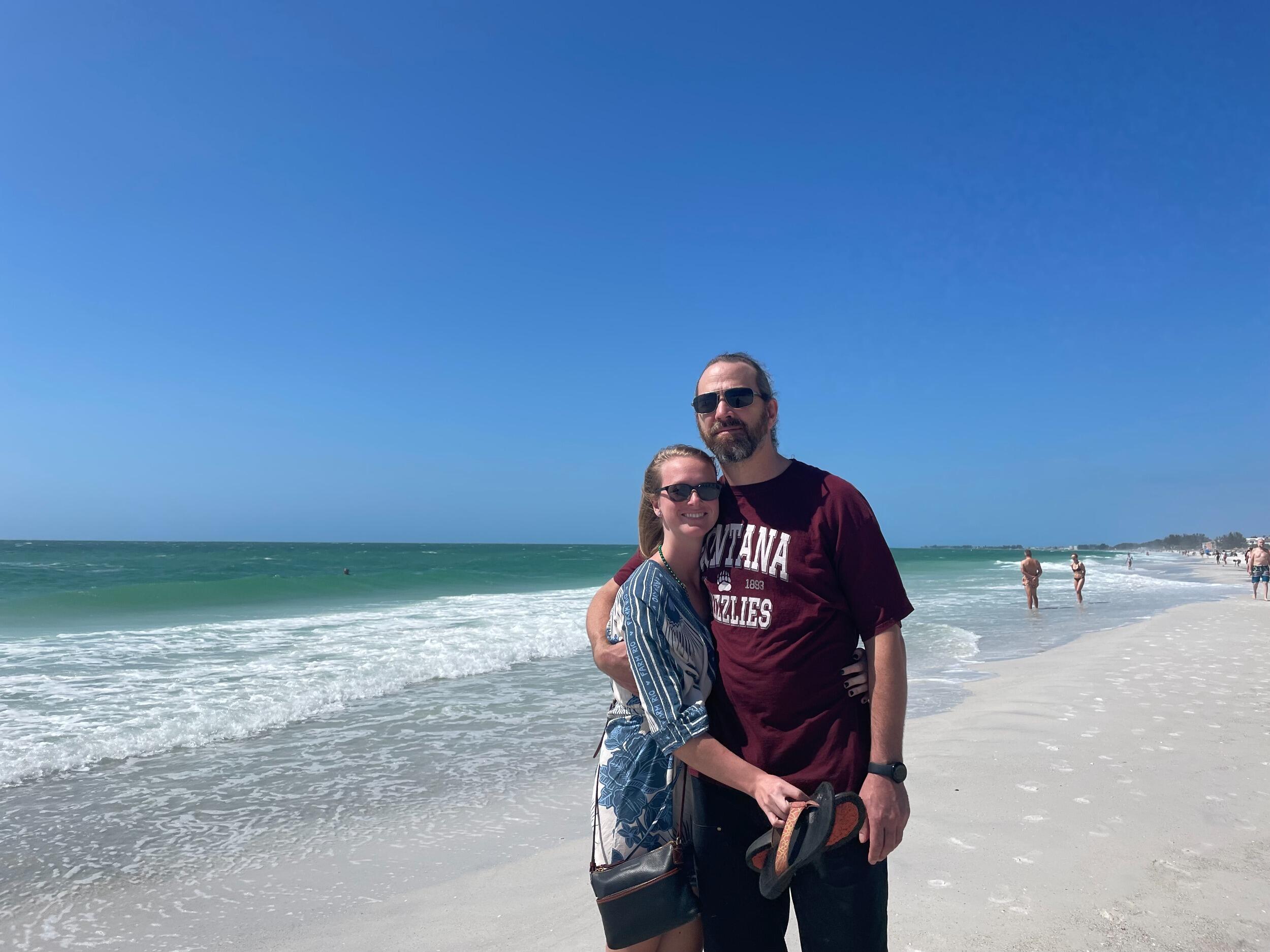 Enjoying a day on the beach in Bradenton, FL