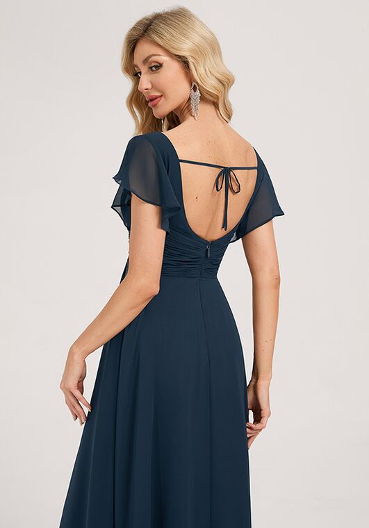 jj's house bridesmaid dresses 425870 Dress line Pleated Bridesmaid Dress Winter Wedding Bridesmaid Dresses AllSaints Satin Dress 'Jasmine' Color:Picture Color Champagne