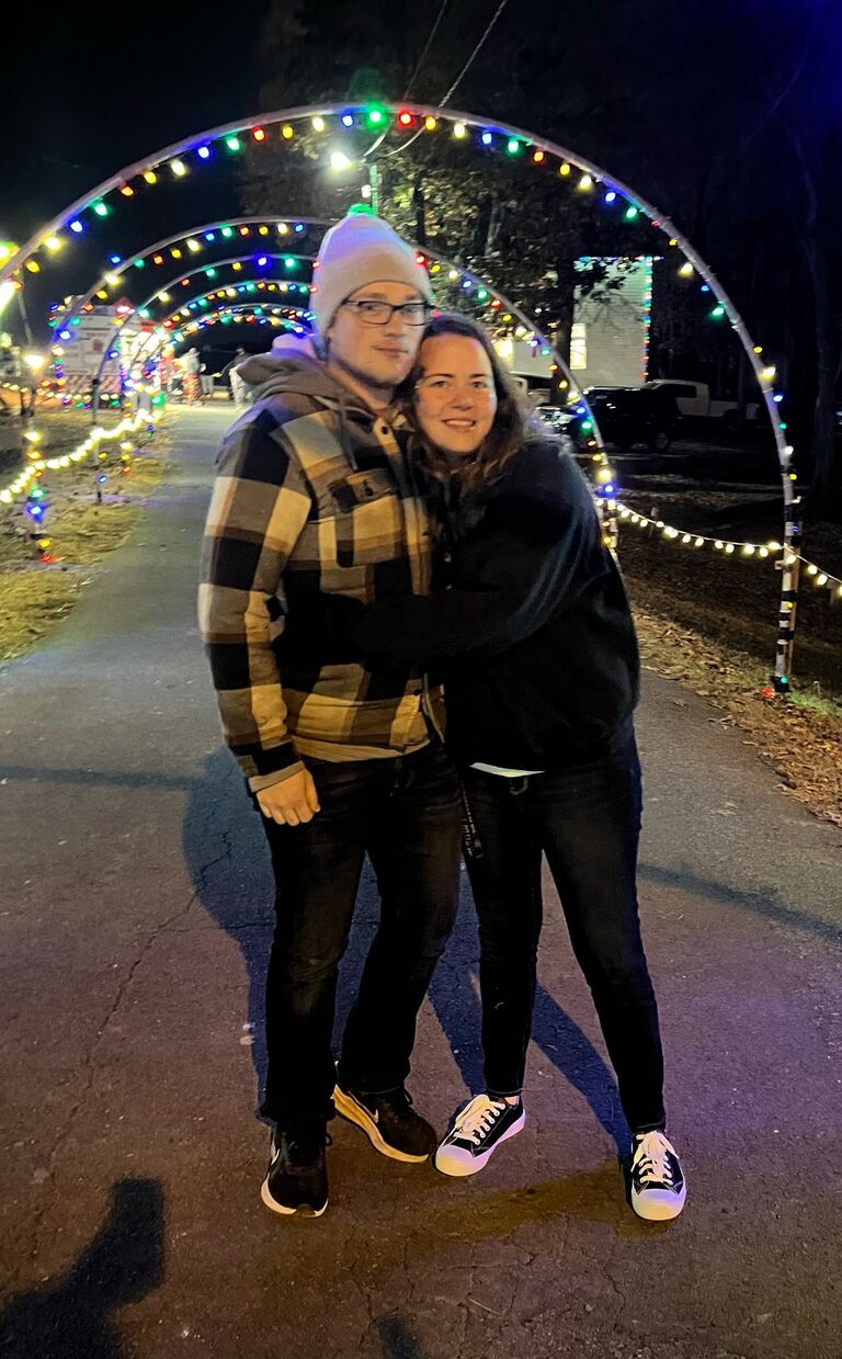 Went to see some Christmas lights and the Christmas train!
