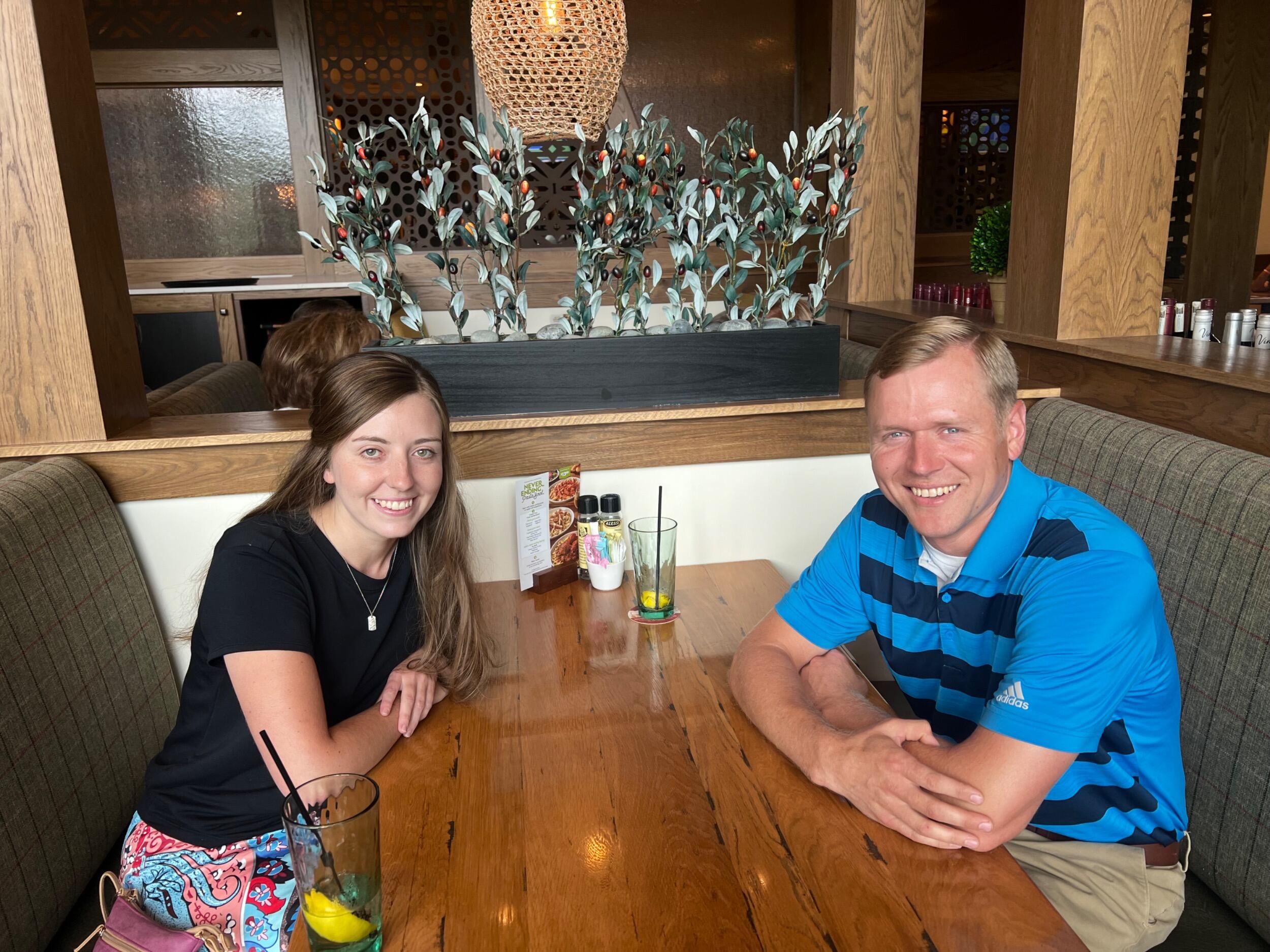 Our first time out together at Olive Garden.