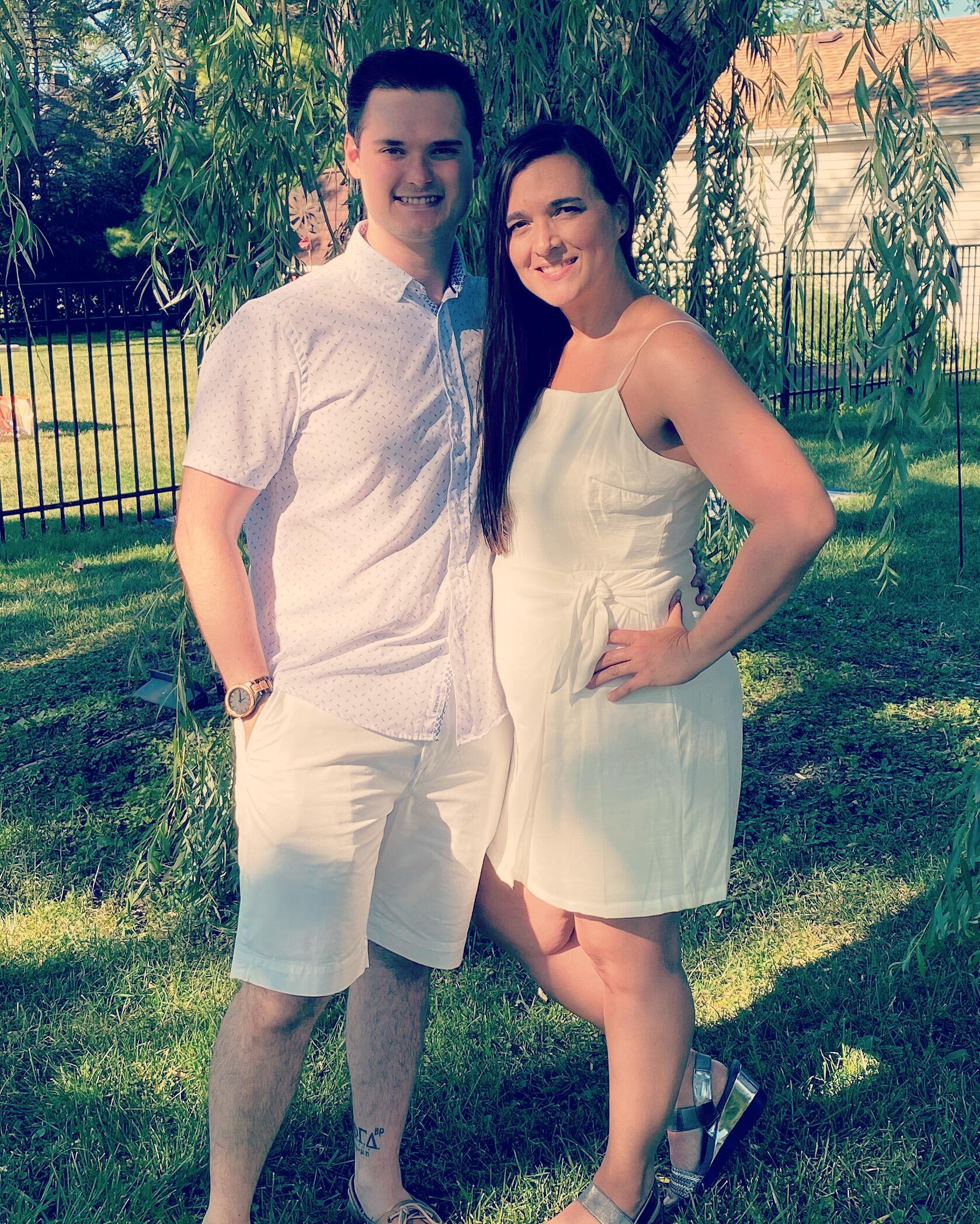 Chicago backyard white wedding.