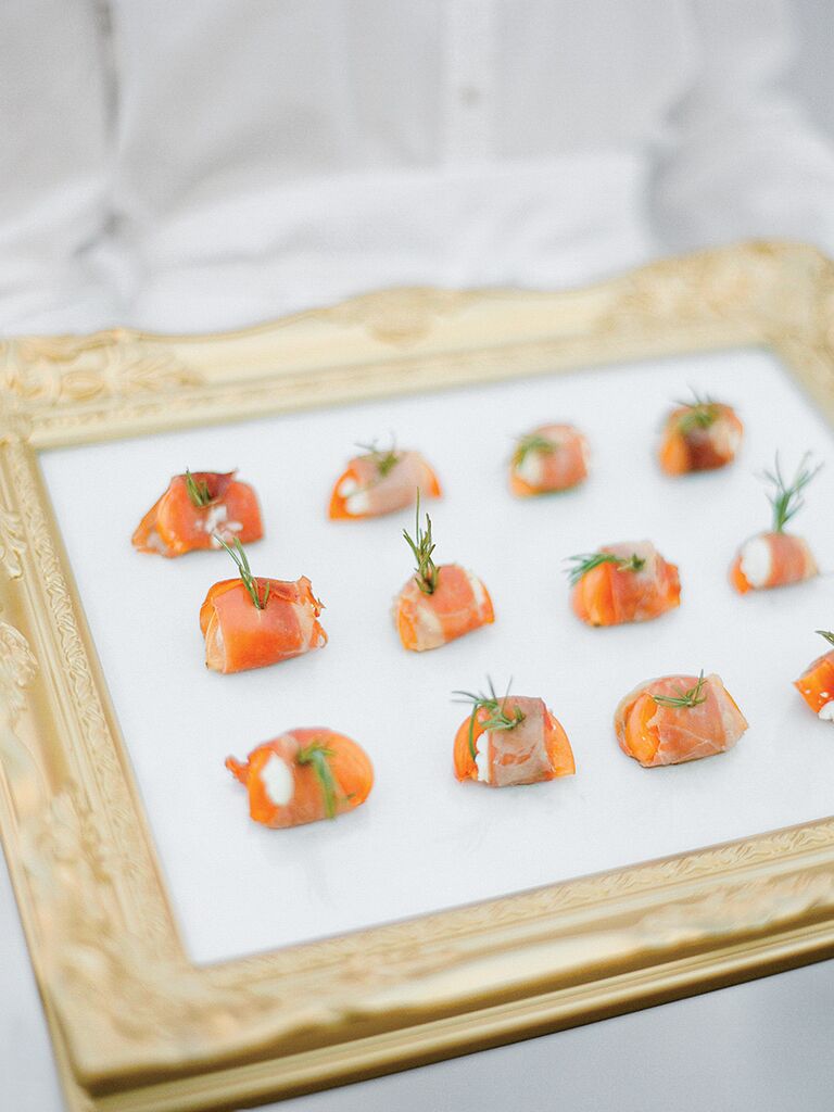 Ideas for gourmet wedding reception appetizers and food