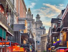 Late afternoon on Bourbon street in New Orlean's French Quarter