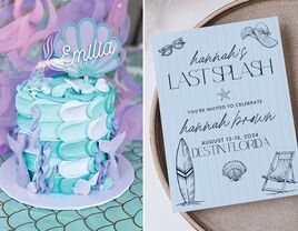 Mermaid bachelorette party decoration and invitation ideas