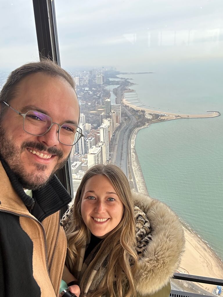 Au sommet de la Willis Tower à Chicago