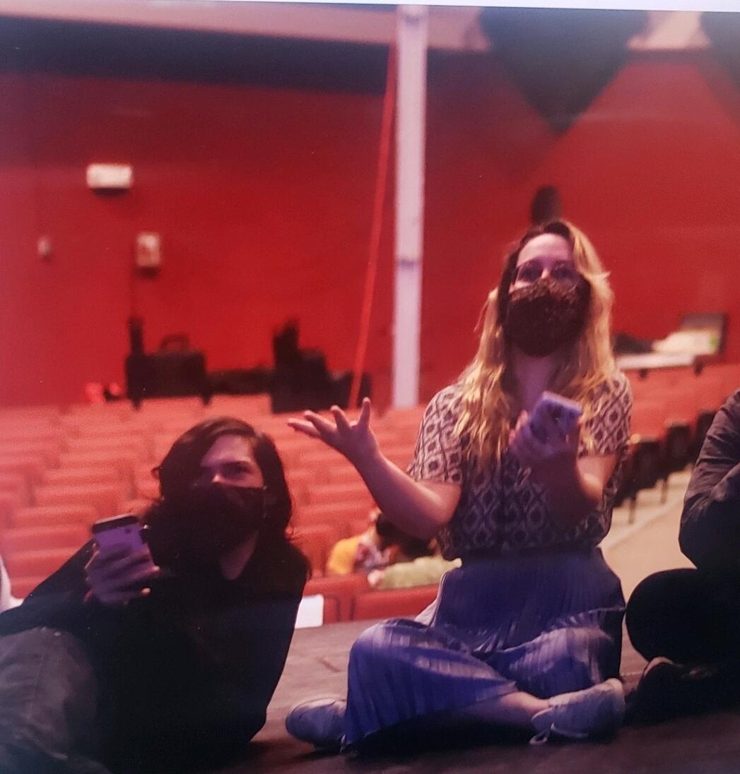 I don't have a picture from our first date, but this is one week before we started dating at our school's Thespians meeting!
