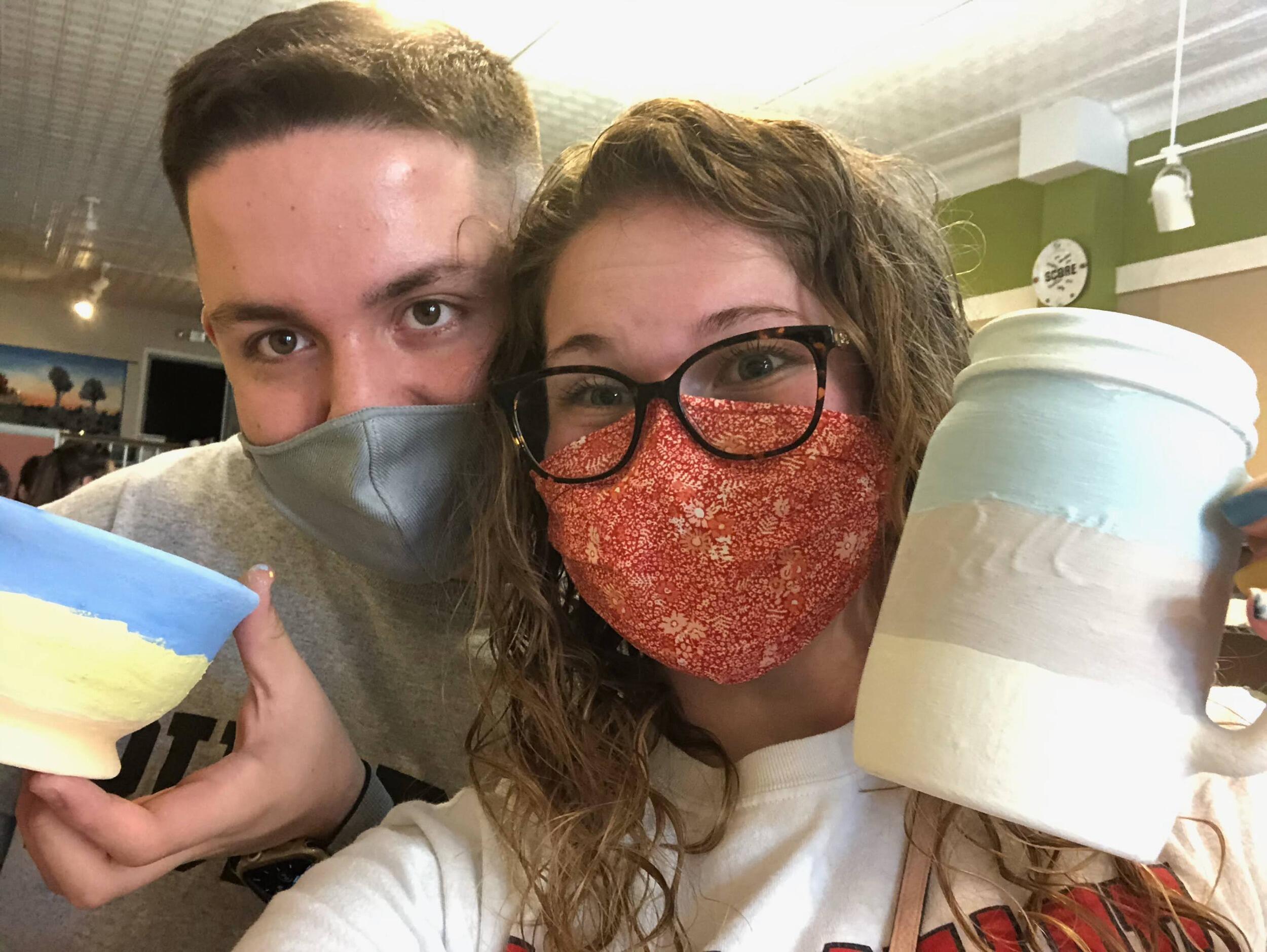 Our favorite date ever, painting pottery. We still do this a few times a year!