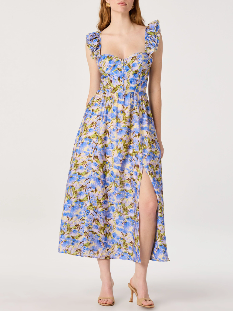 ASTR The Label floral bustier midi bridesmaid rehearsal dinner dress