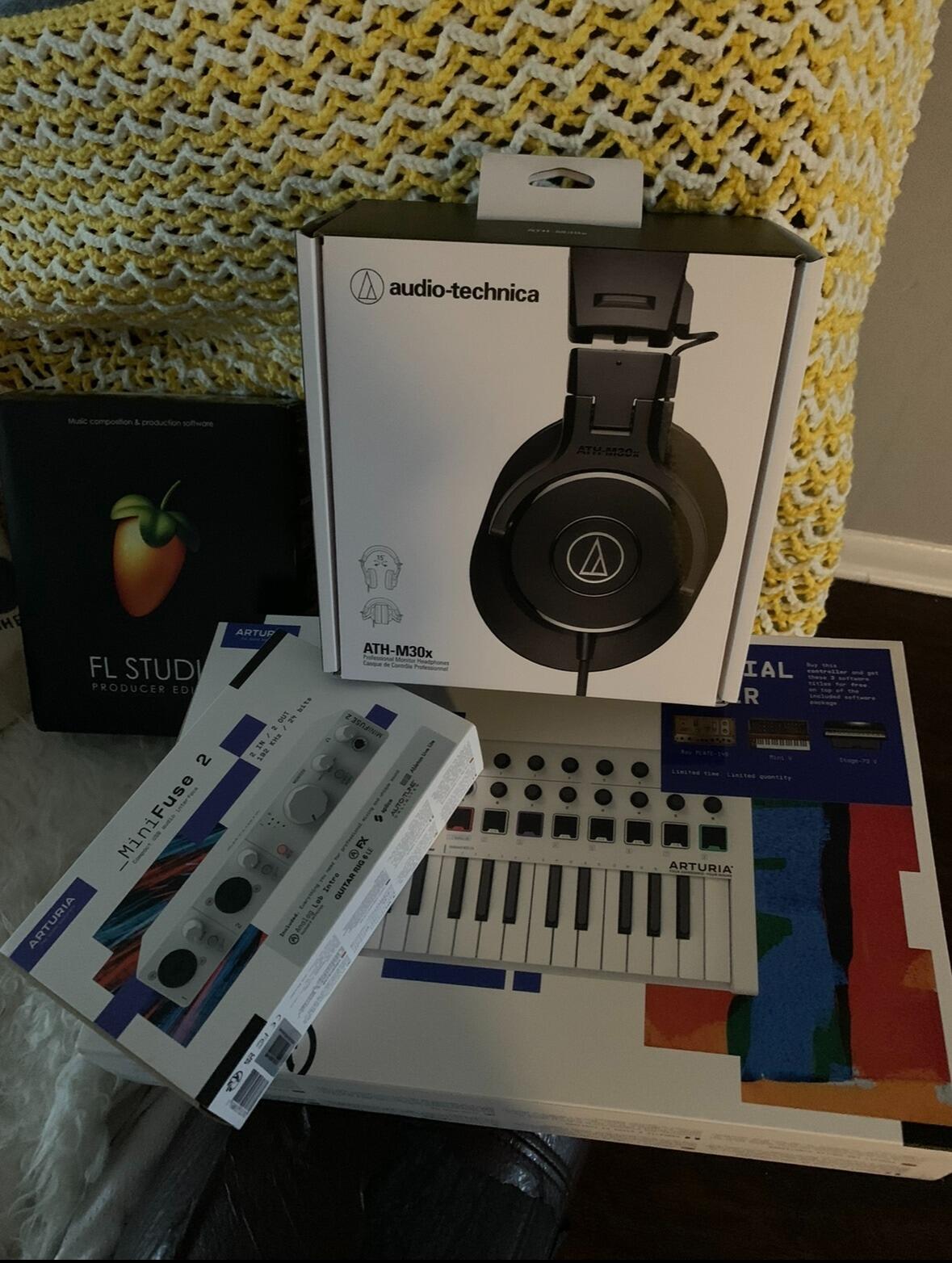 As soon I got home from a wedding that I had filmed in St. Louis, I found all the stuff that I had gotten for my brother at the door. I unpackaged everything, stacked it neatly, and snapped a picture to send to Gabriel to let him know that everything came in and to thank him for helping me... I knew what I was doing:) But at the same time, I did NOT expect much other than a "no problem!"