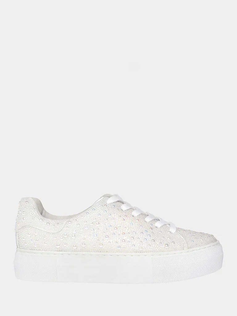 Betsey Johnson glittery bridal sneakers