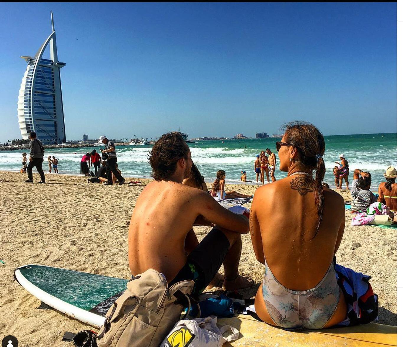 Kai and Alessio spent their days in Dubai surfing and hanging out at the beach.