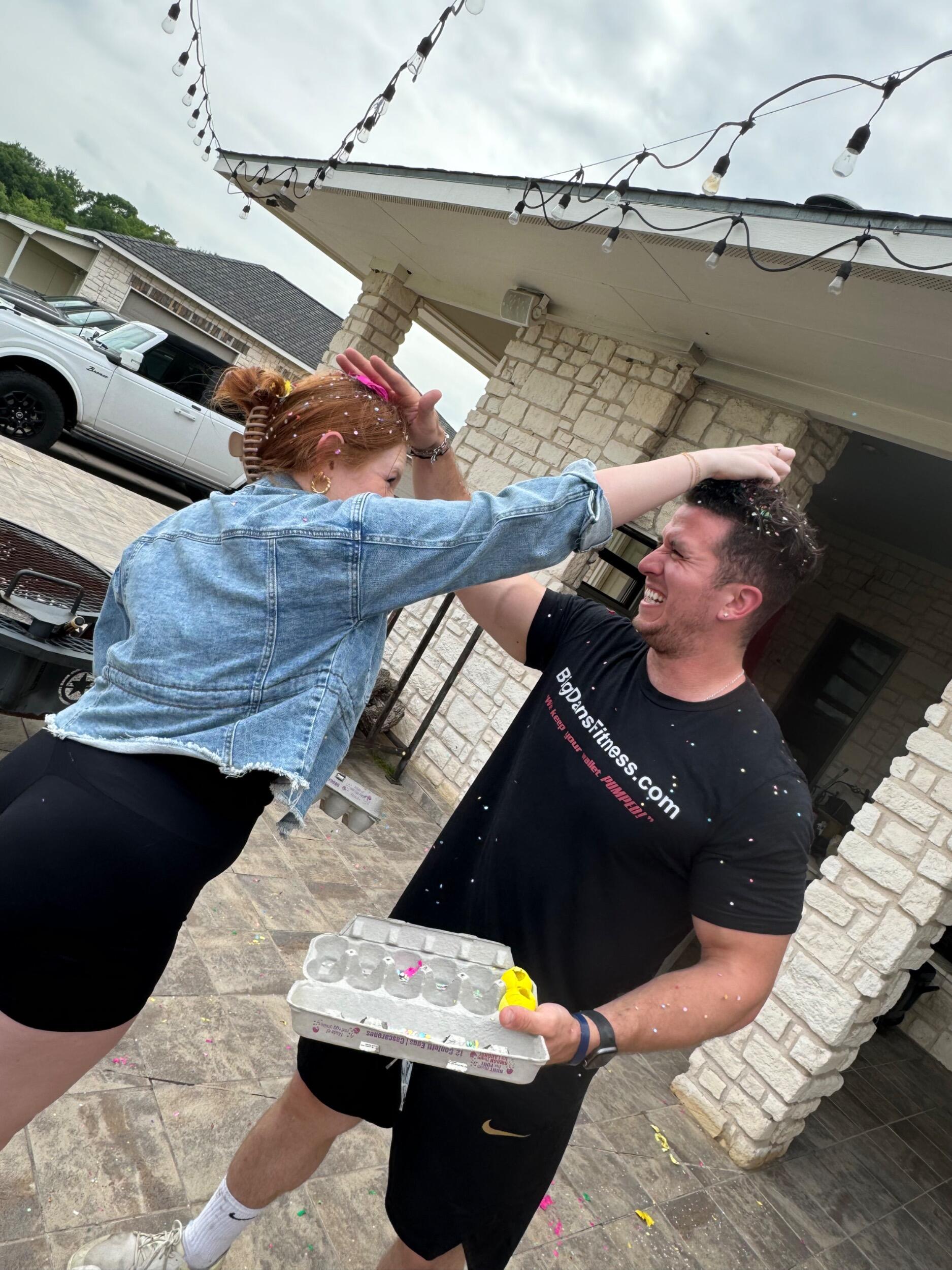 Confetti egg battle at Easter