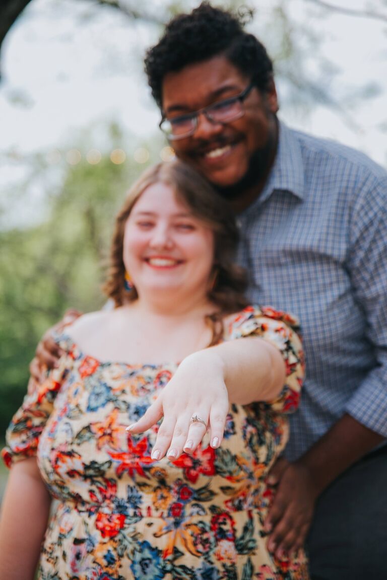 On April 21, Matt popped the question in the place where it all began -- The ETSU Wesley Foundation. He set up a picnic with rose petals and candles. :)