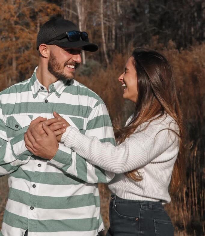 Our first Christmas together! Featuring our first (2023) Christmas card photo!
