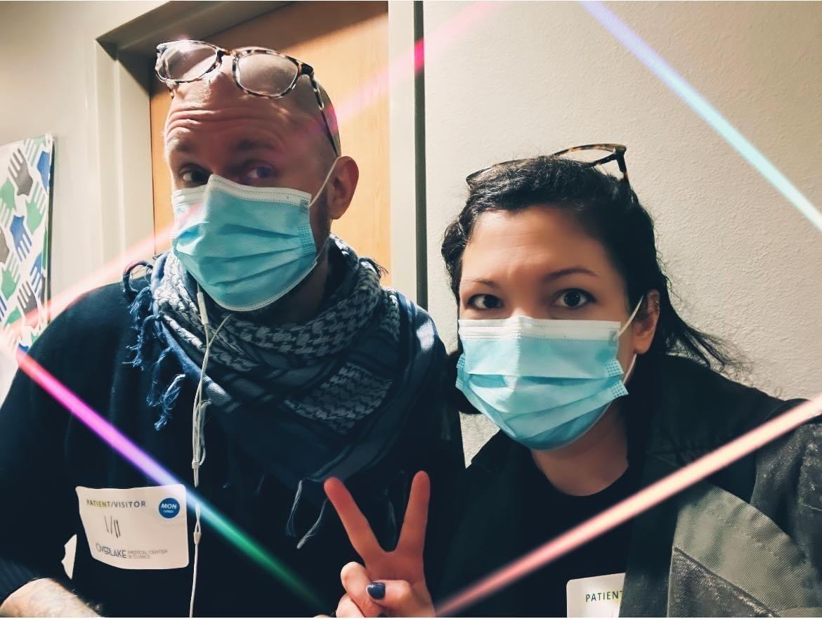 Getting vaccinated against Covid-19! So grateful for this life-saving vaccine that allowed us to think that planning this wedding was finally in the stars!