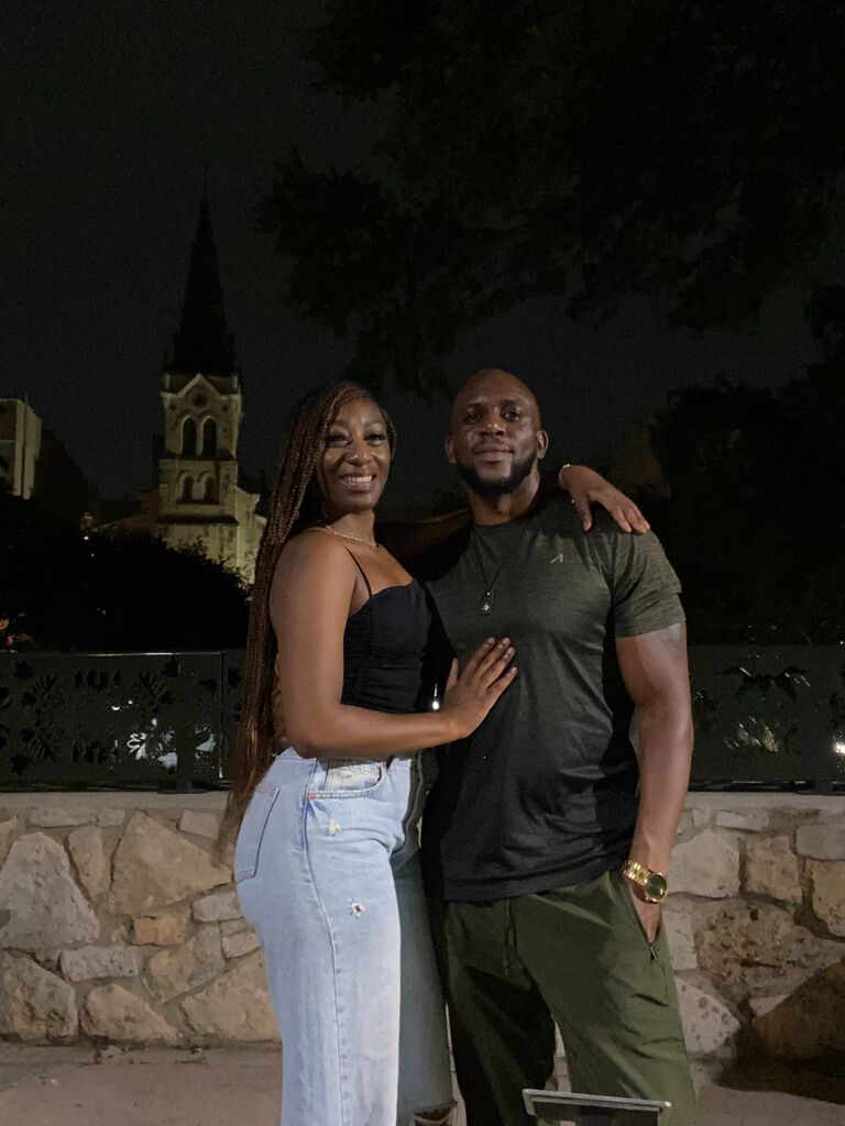 Our first trip together. We went to San Antonio, Tx; that's where Antoine asked Lorielle to be his girlfriend