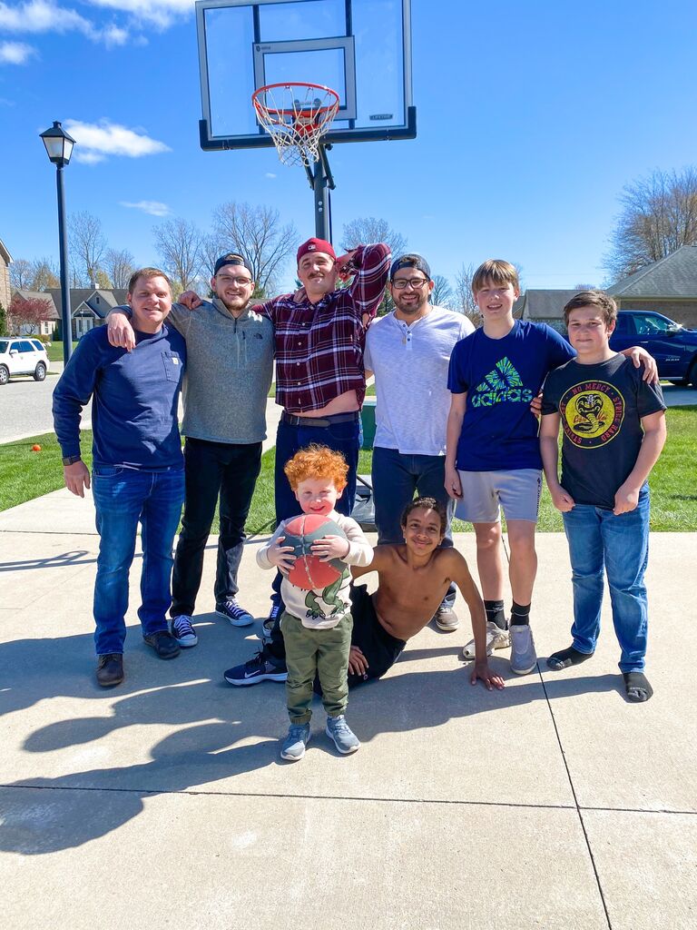 After 6 months of realizing they were something more than "casual friends", Demiree introduced Evan to Kingston at his 4th birthday party. Kingston and Evan were instant besties.
