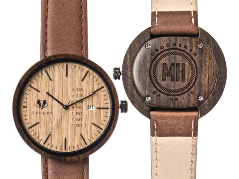 Engraved wooden watch groomsmen gift
