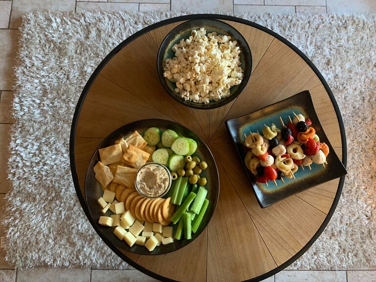 Our story starts in May 2020 during the craziest time in everyones lives, covid. We met online (shoutout Hinge)  but we both attended Rowan University. We just never met! Our first "date" was in Sarah's apartment and she showed off her hostess skills.
