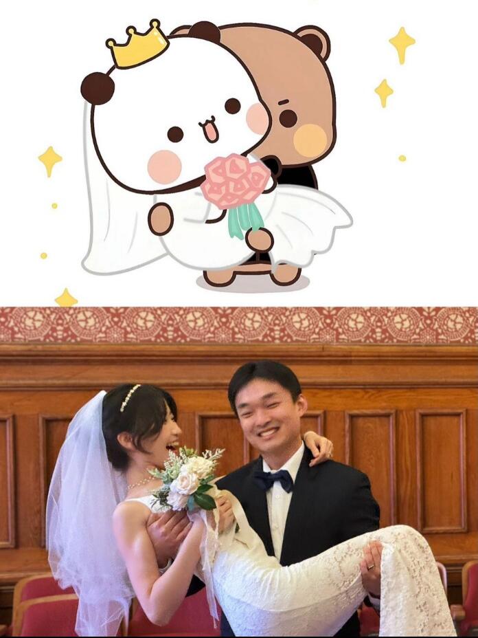 在剑桥市政厅签下婚书的那一刻，
阳光穿过彩窗落在你的白裙上——原来世上最美的风景，
是结婚证书反光里，
你低头微笑的侧颜。

"At Cambridge City Hall we signed our vows,
stained-glass light crowning your white dress—
'The most breathtaking view?
Your smiling profile reflected
in our marriage certificate's gleam.'"
