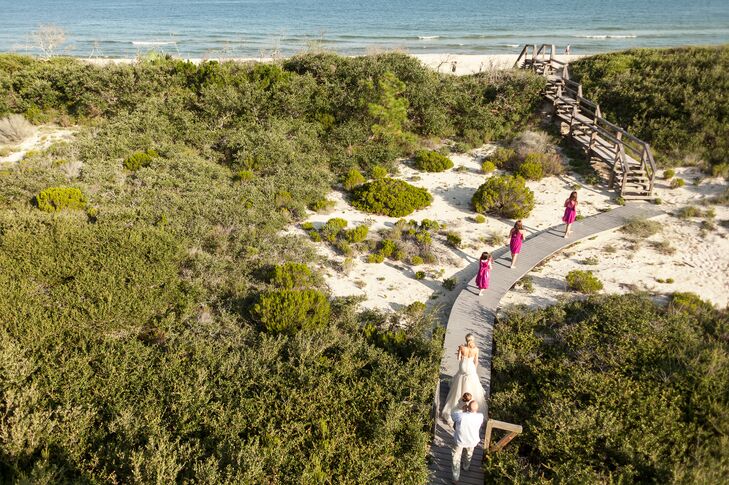 Wooden Walkway To St George Island Beach Wedding