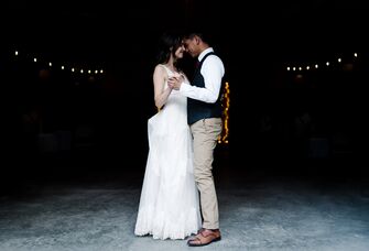 Bride and groom first dance at wedding reception