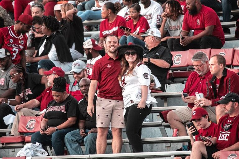 One of many football games together! Go Gamecocks!