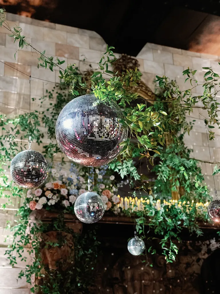 Disco ball wedding decor, taylor swift themed wedding